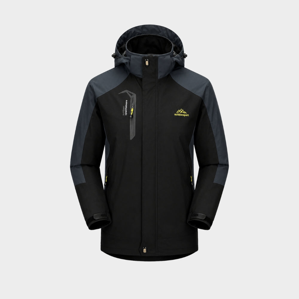 mens waterproof hiking jacket windproof hooded raincoat