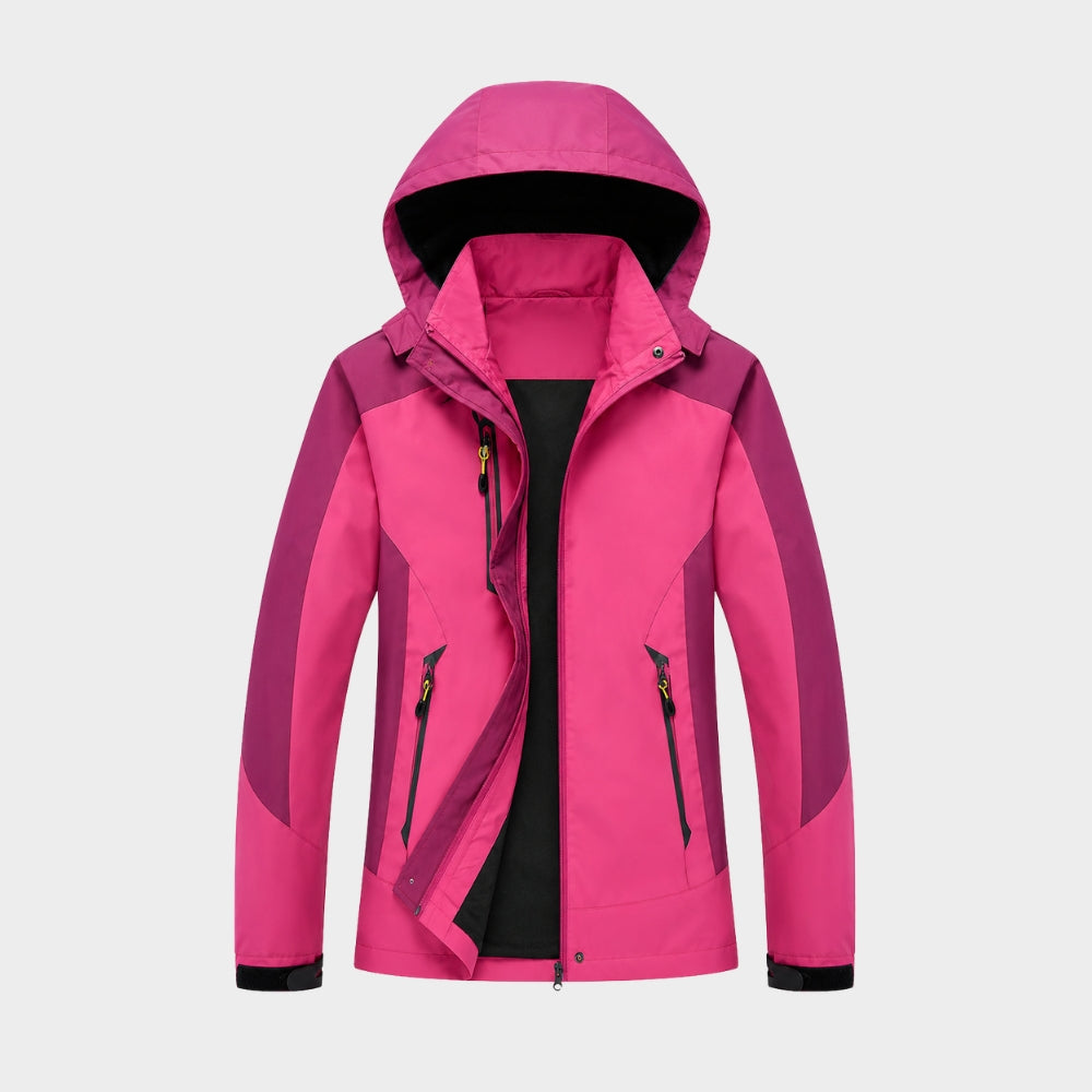 womens waterproof windproof hiking jacket hooded outdoor