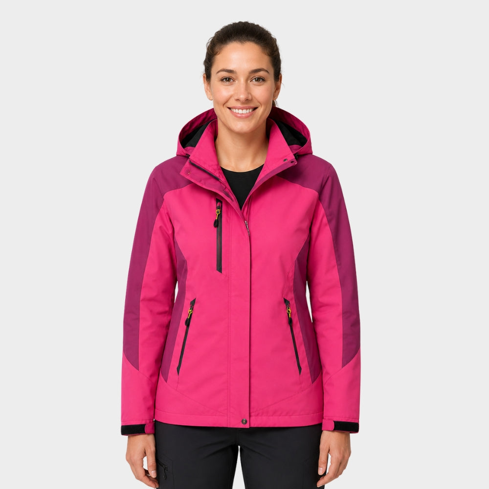 womens waterproof windproof hiking jacket hooded outdoor