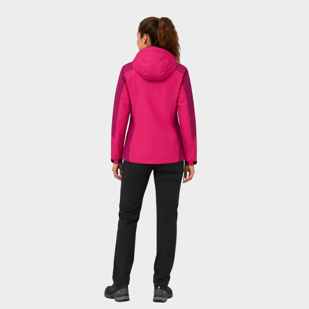 womens waterproof windproof hiking jacket hooded outdoor