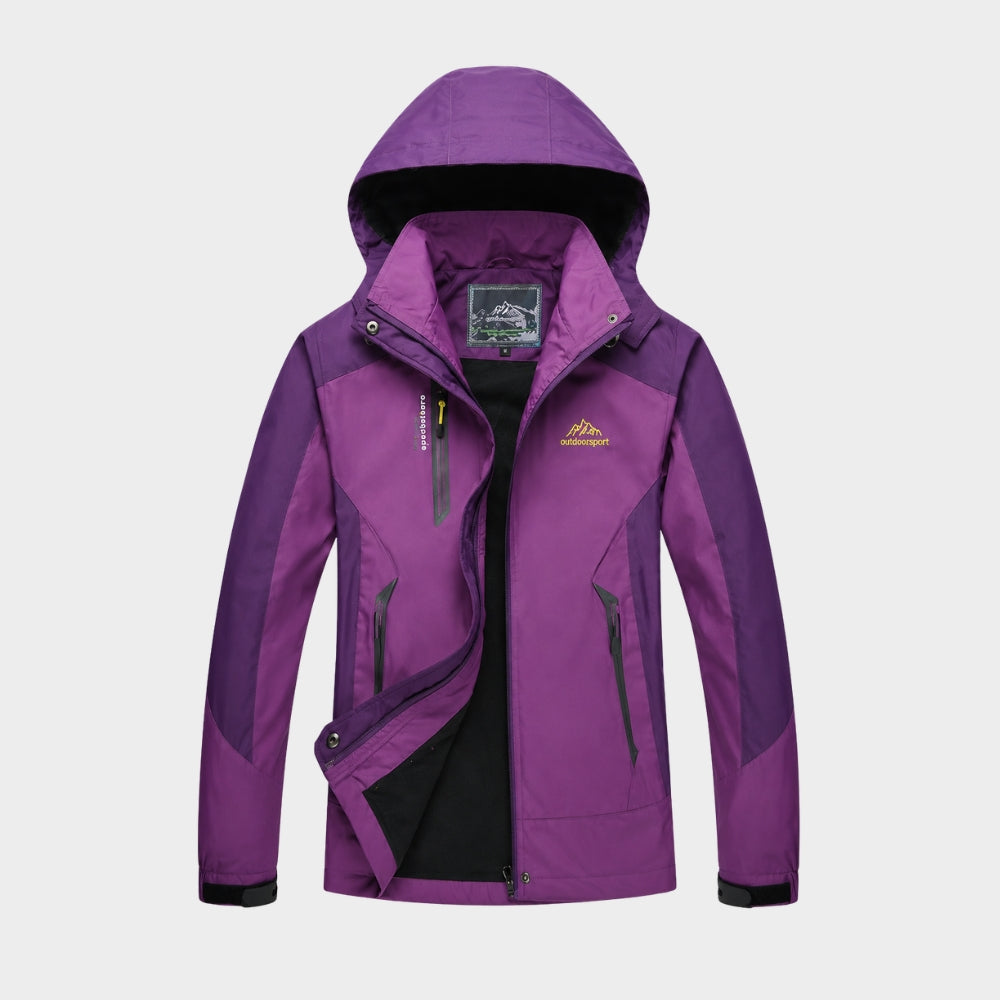 womens waterproof windproof hiking jacket hooded outdoor