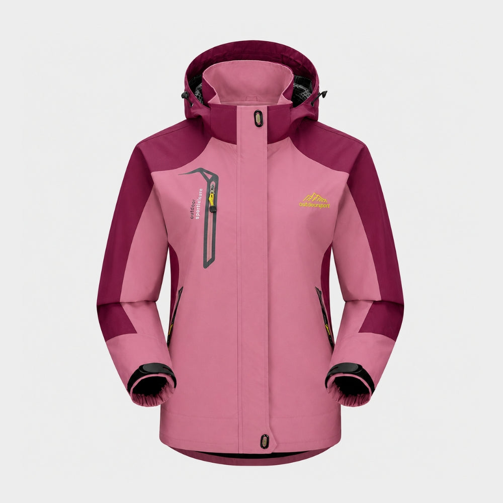 womens waterproof windproof hiking jacket hooded outdoor