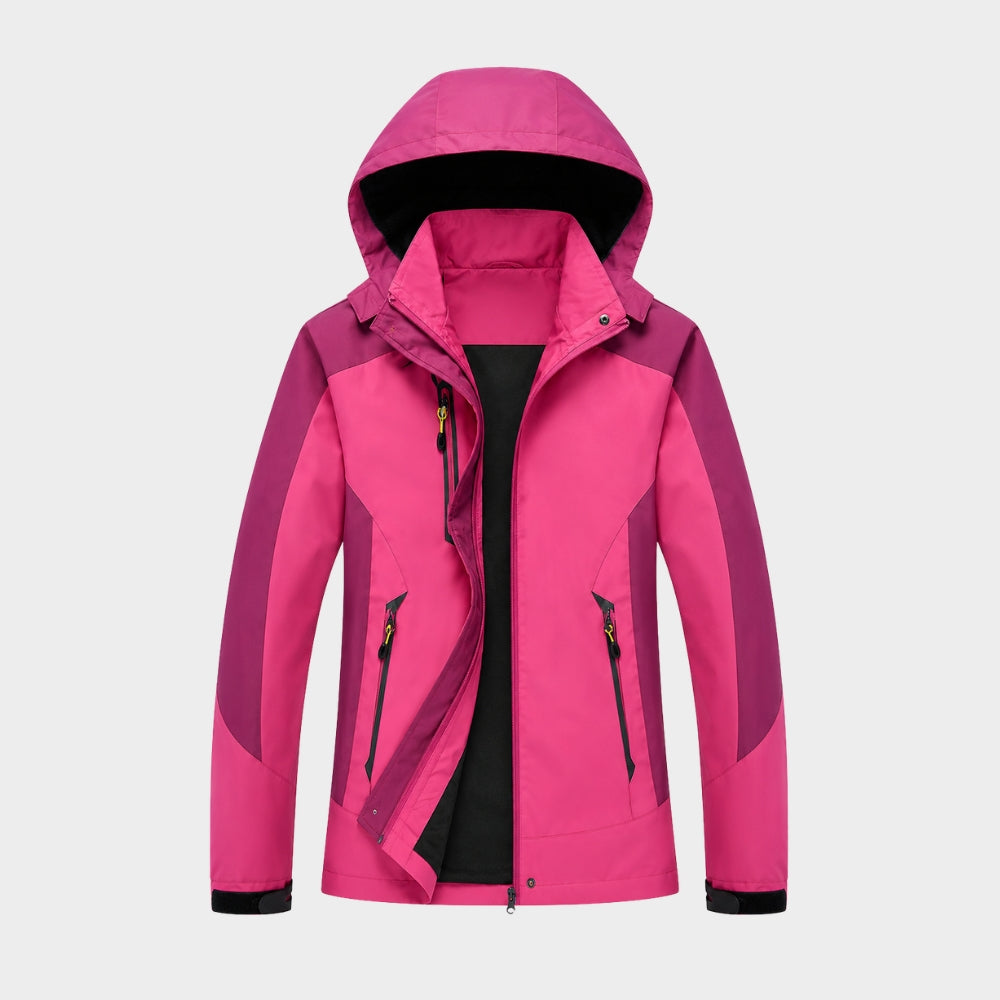 womens waterproof windproof hiking jacket hooded outdoor