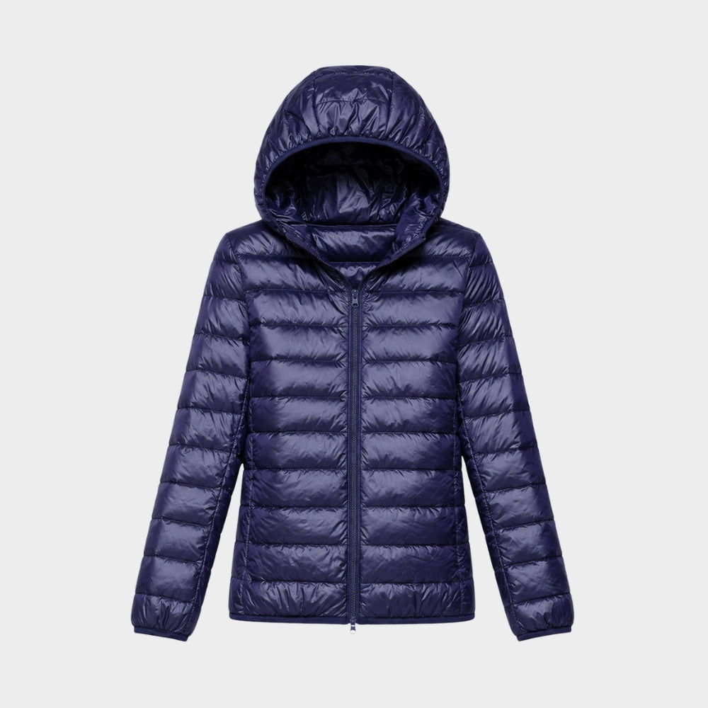 womens lightweight hooded down puffer jacket packable