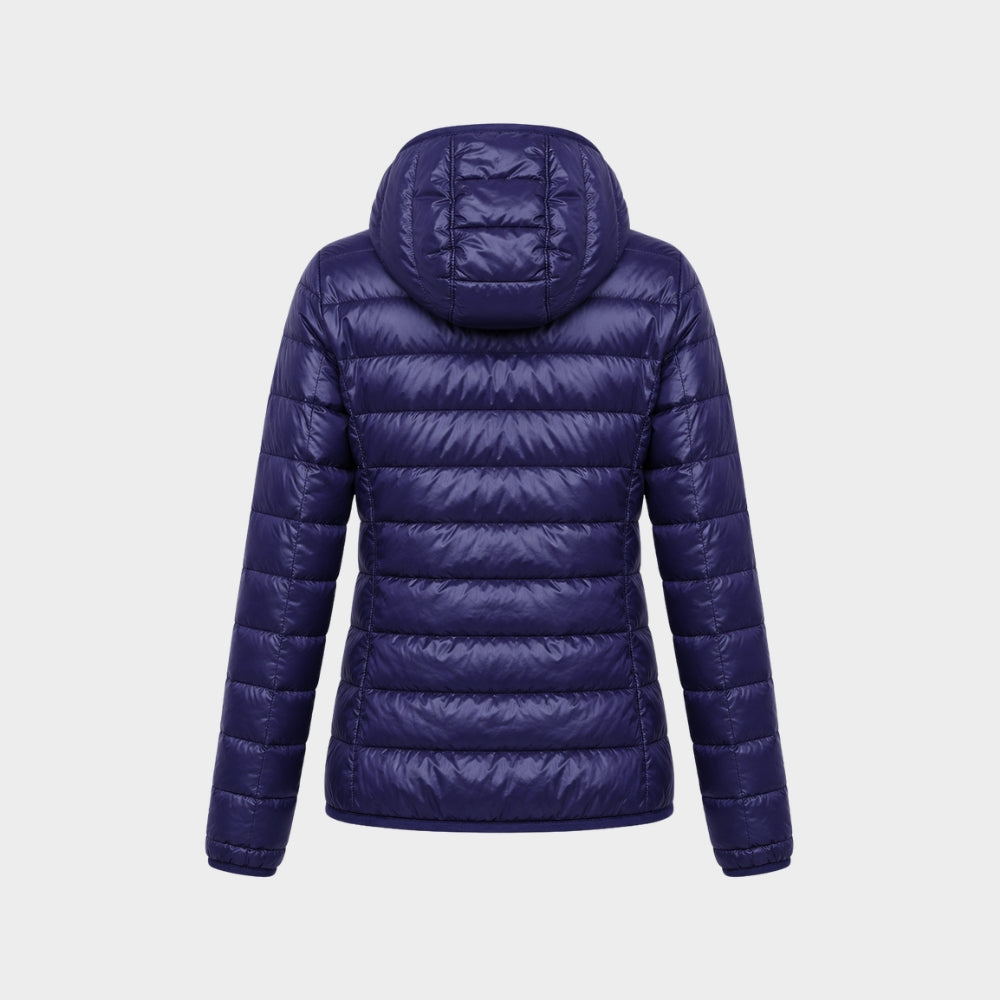 womens lightweight hooded down puffer jacket packable