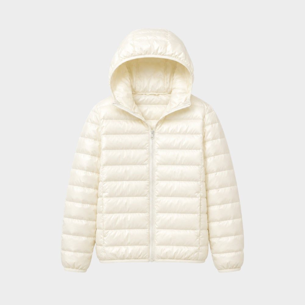 womens lightweight hooded down puffer jacket packable