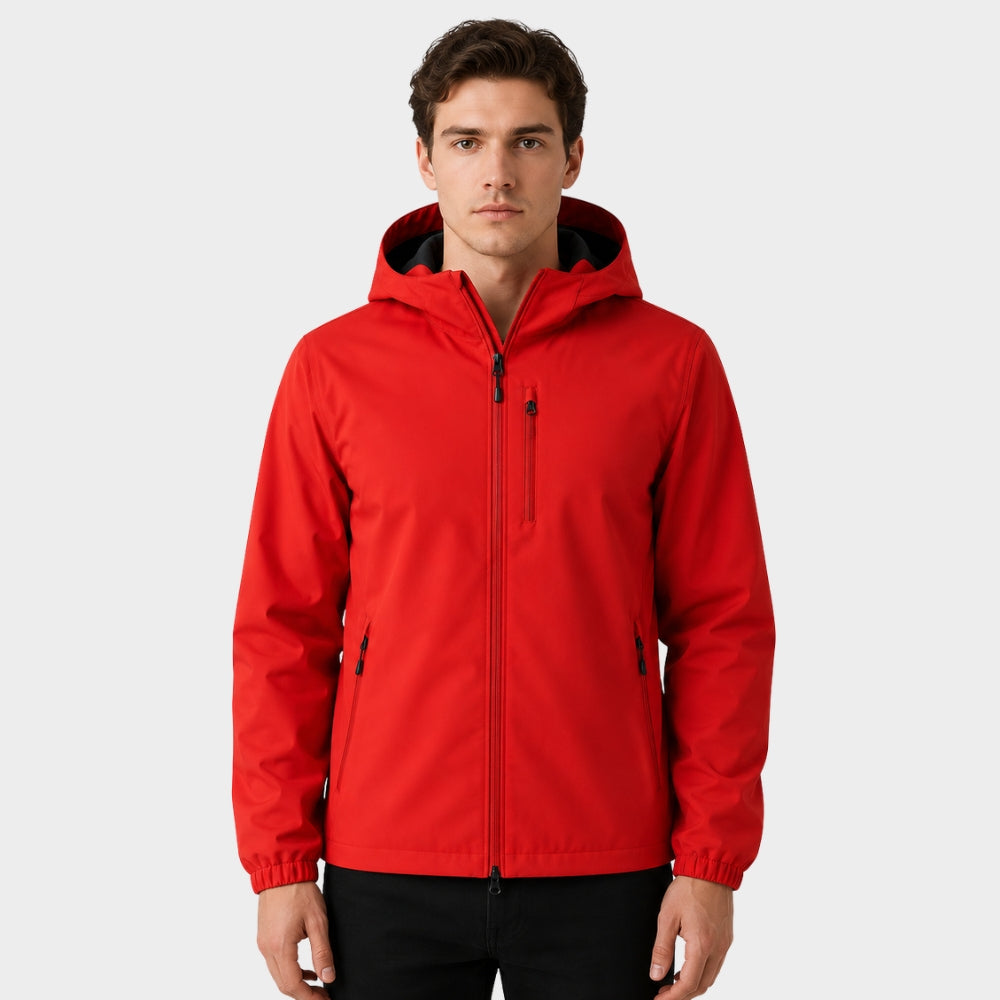 mens lightweight waterproof softshell hooded jacket
