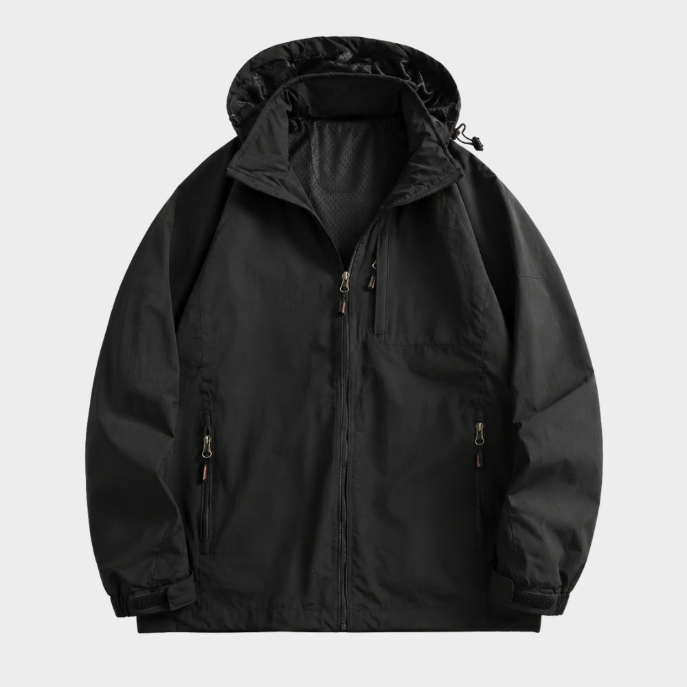 mens lightweight waterproof hooded windbreaker jacket