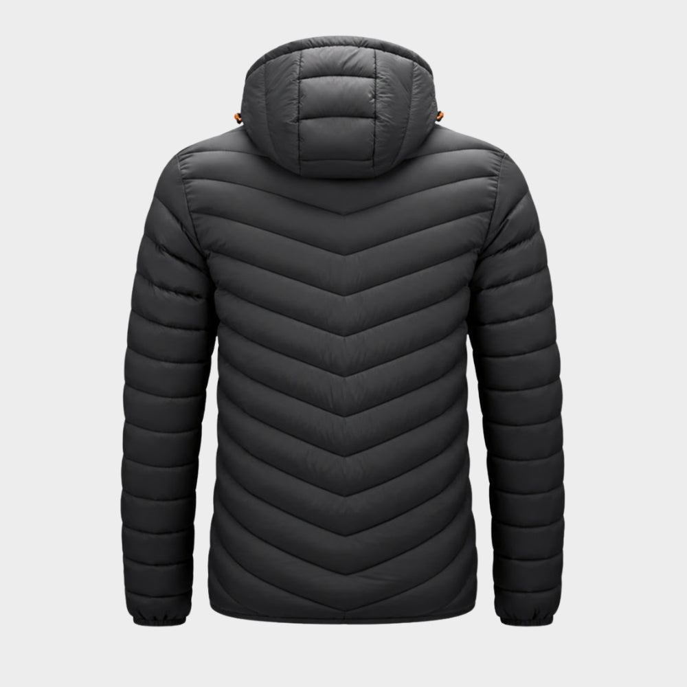 mens hooded insulated puffer jacket winter outdoor