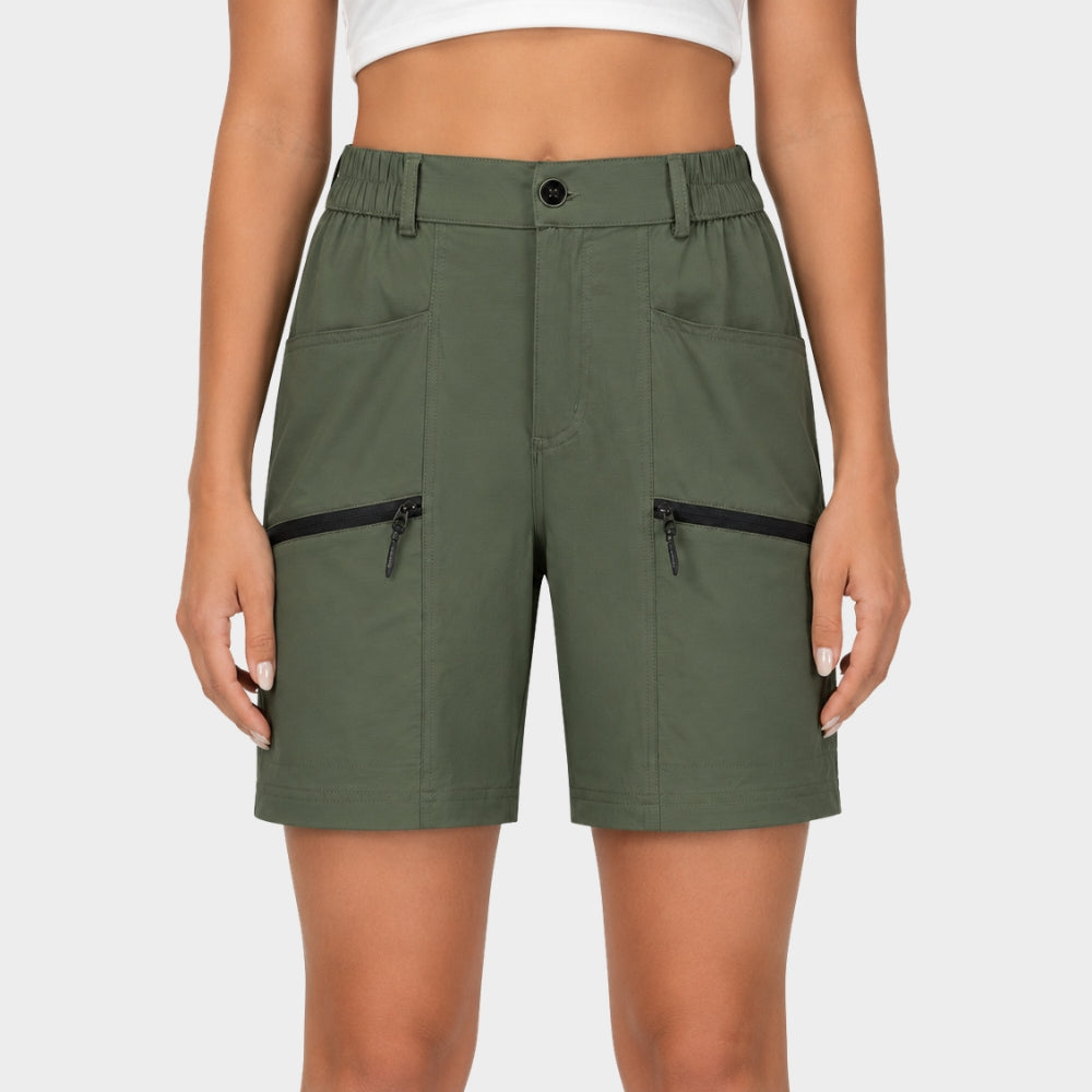 womens hiking cargo shorts quick dry multi pocket