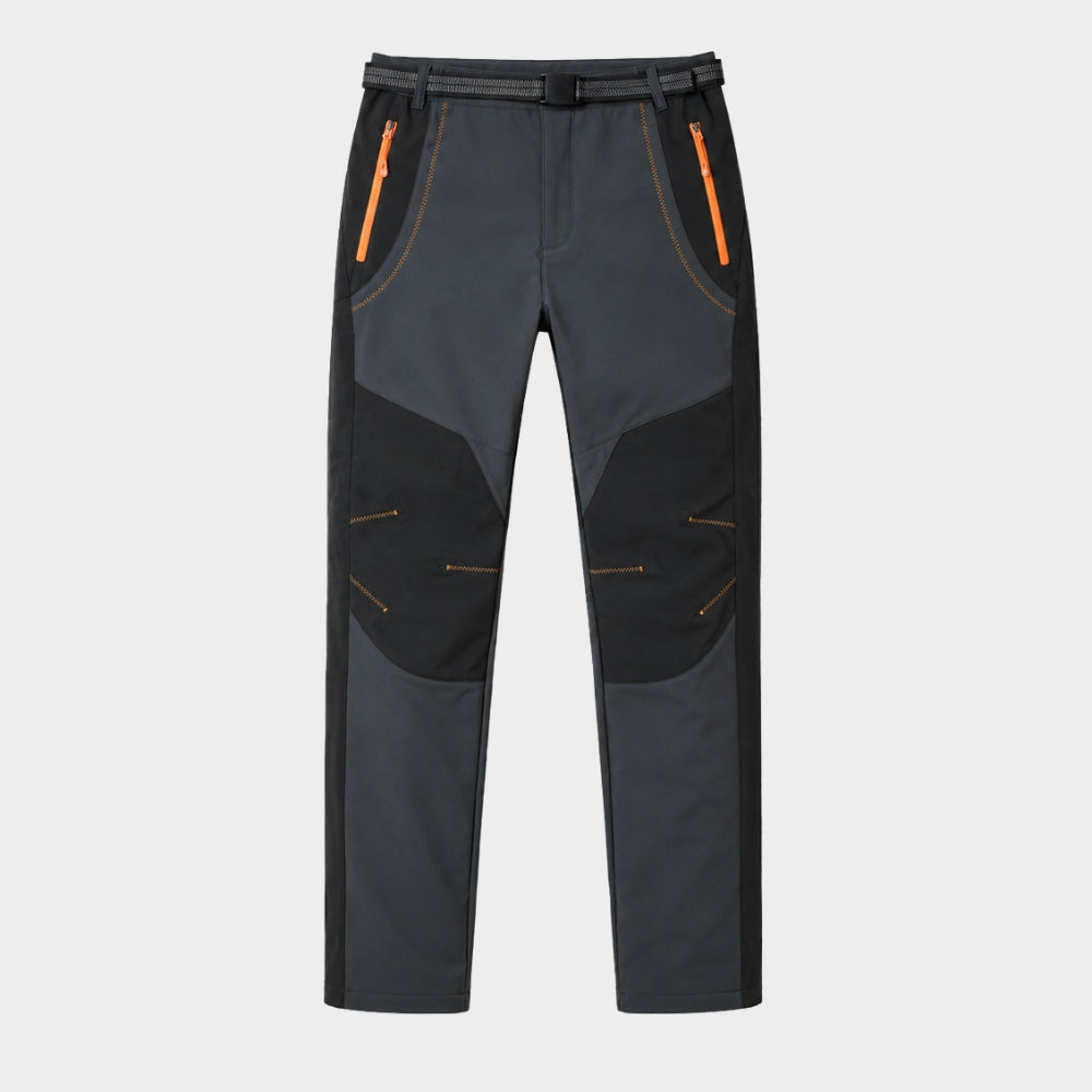 mens fleece lined waterproof hiking trousers winter windproof