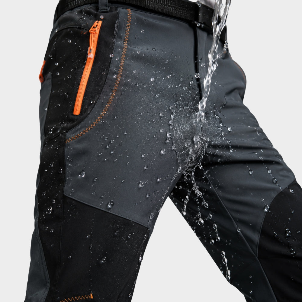 mens fleece lined waterproof hiking trousers winter windproof