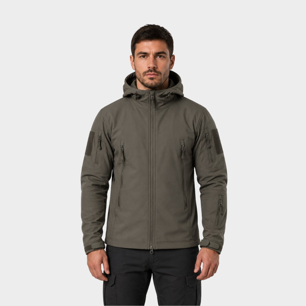 mens tactical softshell jacket hooded windproof waterproof