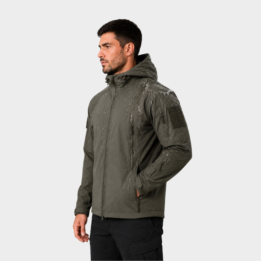 mens tactical softshell jacket hooded windproof waterproof