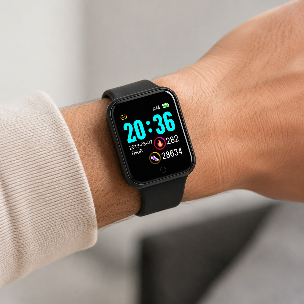 fitness smartwatch with heart rate and sleep tracker