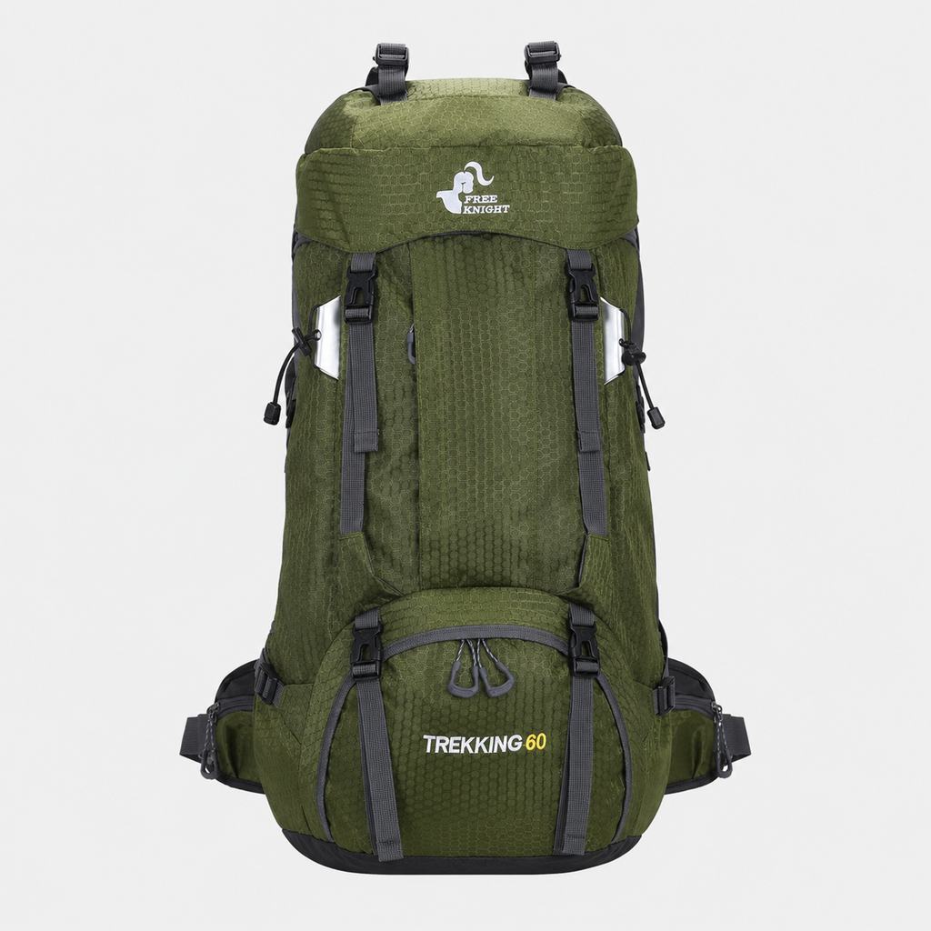 60L hiking backpack with rain cover trekking pack