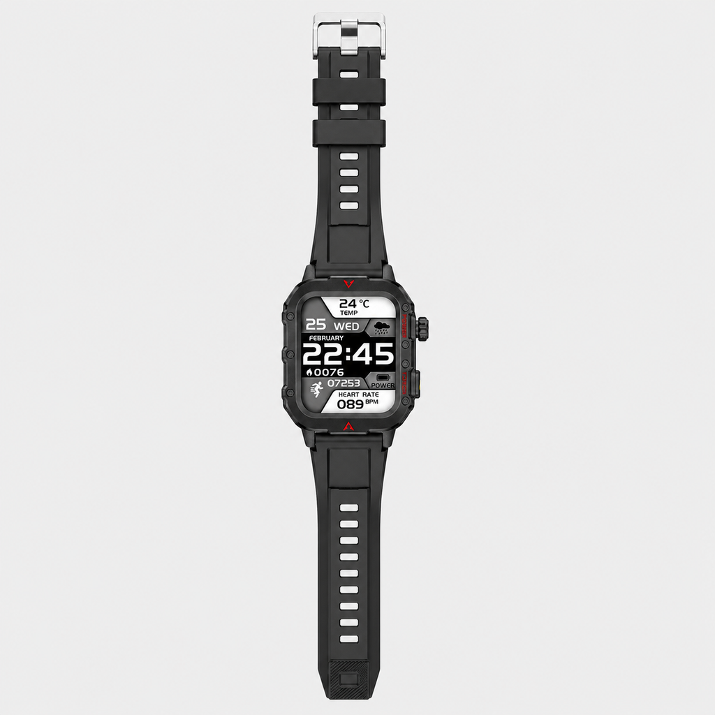 outdoor sports smartwatch with LED flashlight fitness tracker