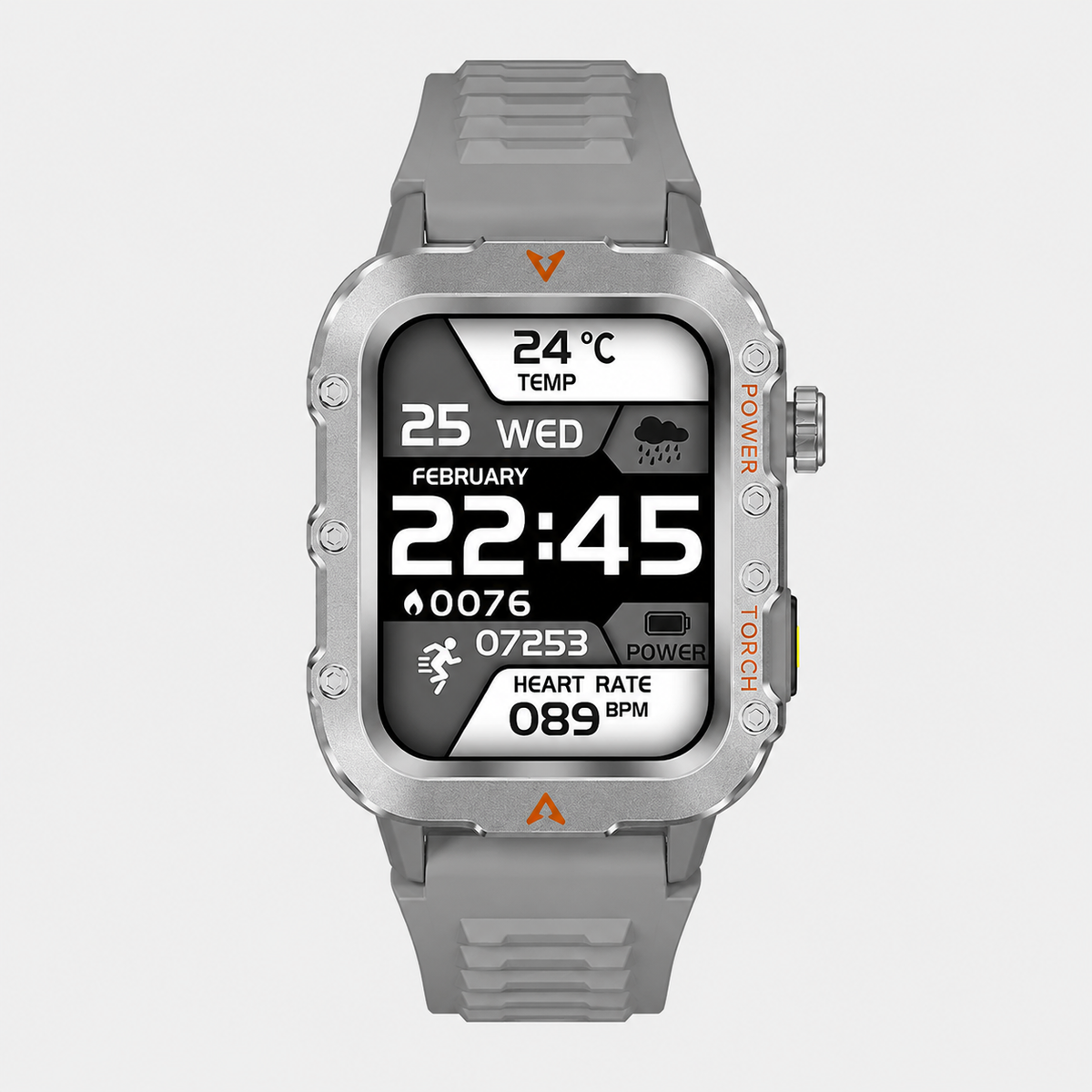 outdoor sports smartwatch with LED flashlight fitness tracker