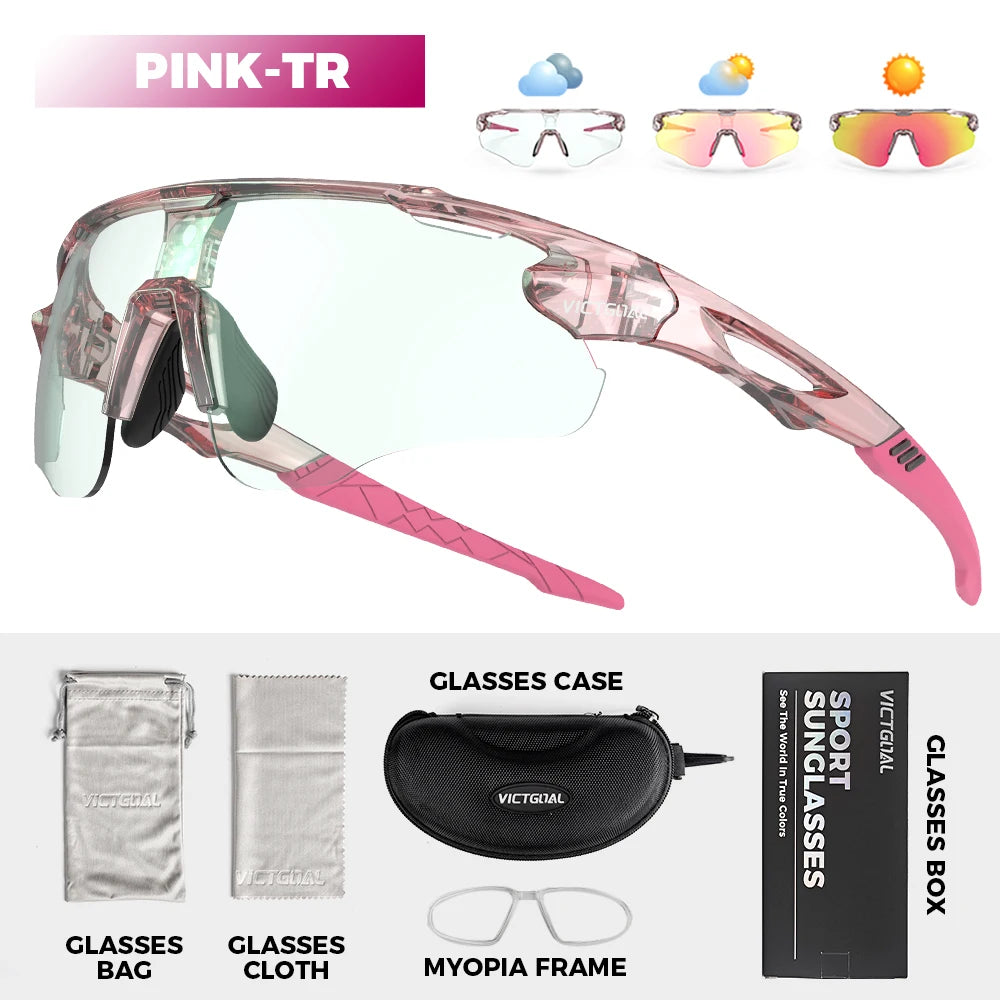 photochromic running sports sunglasses UV400 outdoor eyewear