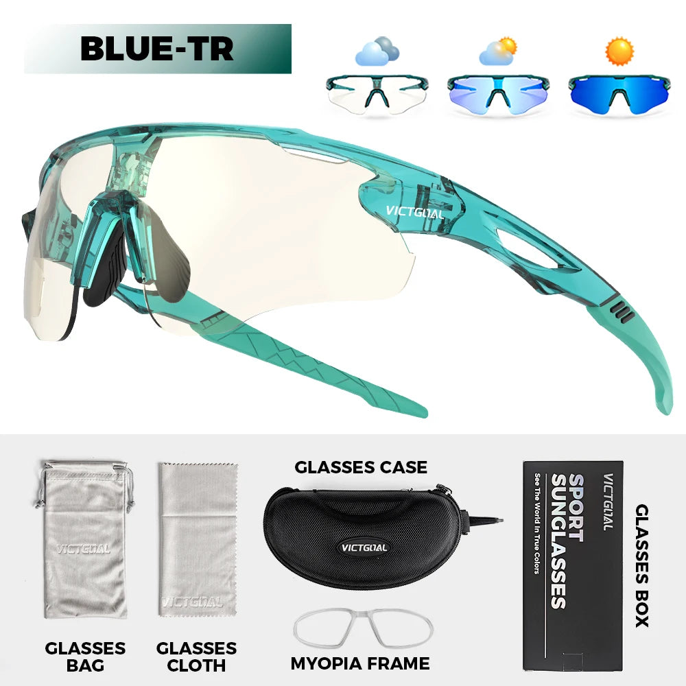 photochromic running sports sunglasses UV400 outdoor eyewear