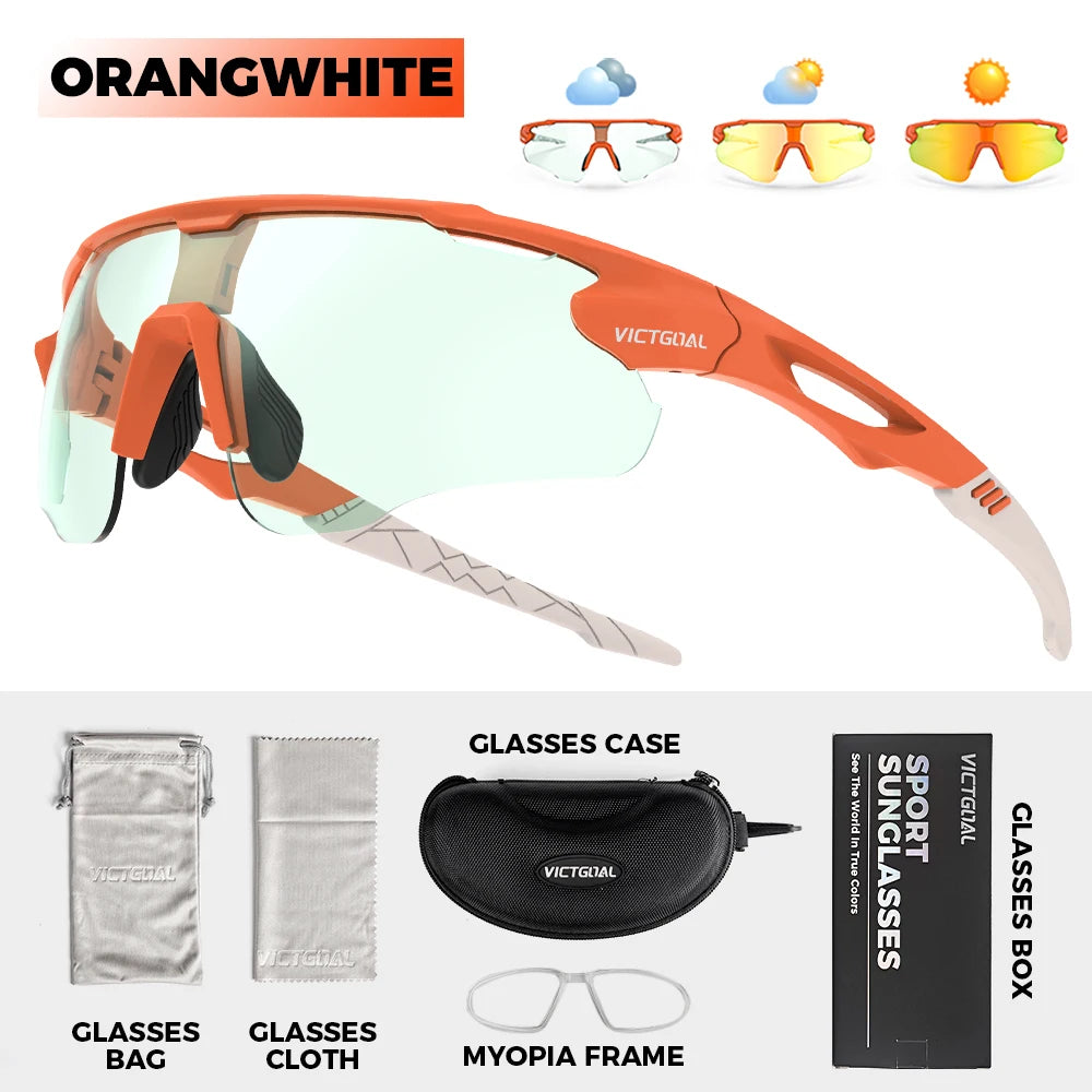 photochromic running sports sunglasses UV400 outdoor eyewear