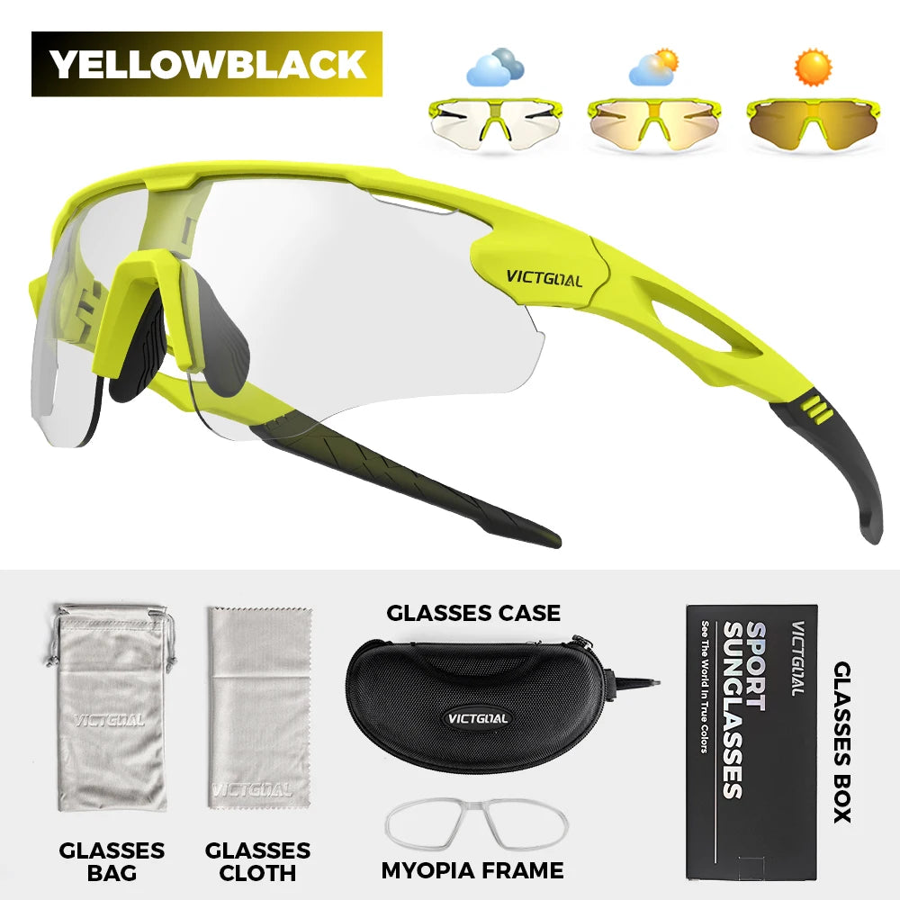 photochromic running sports sunglasses UV400 outdoor eyewear