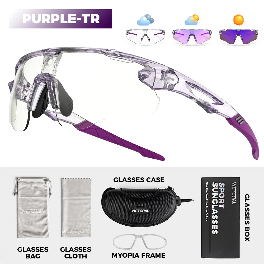 photochromic running sports sunglasses UV400 outdoor eyewear