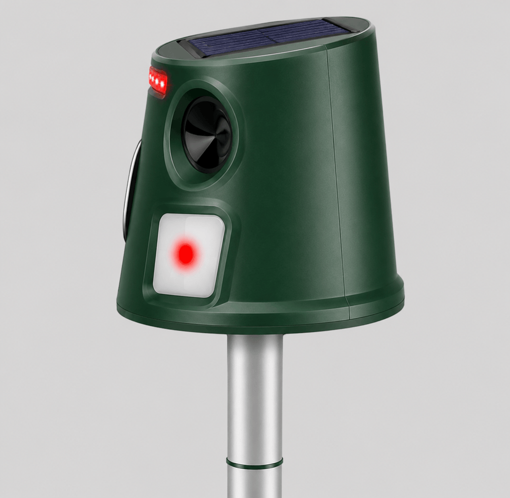 Hiking Camping 360 degree solar ultrasonic pest repellent for outdoor animals
