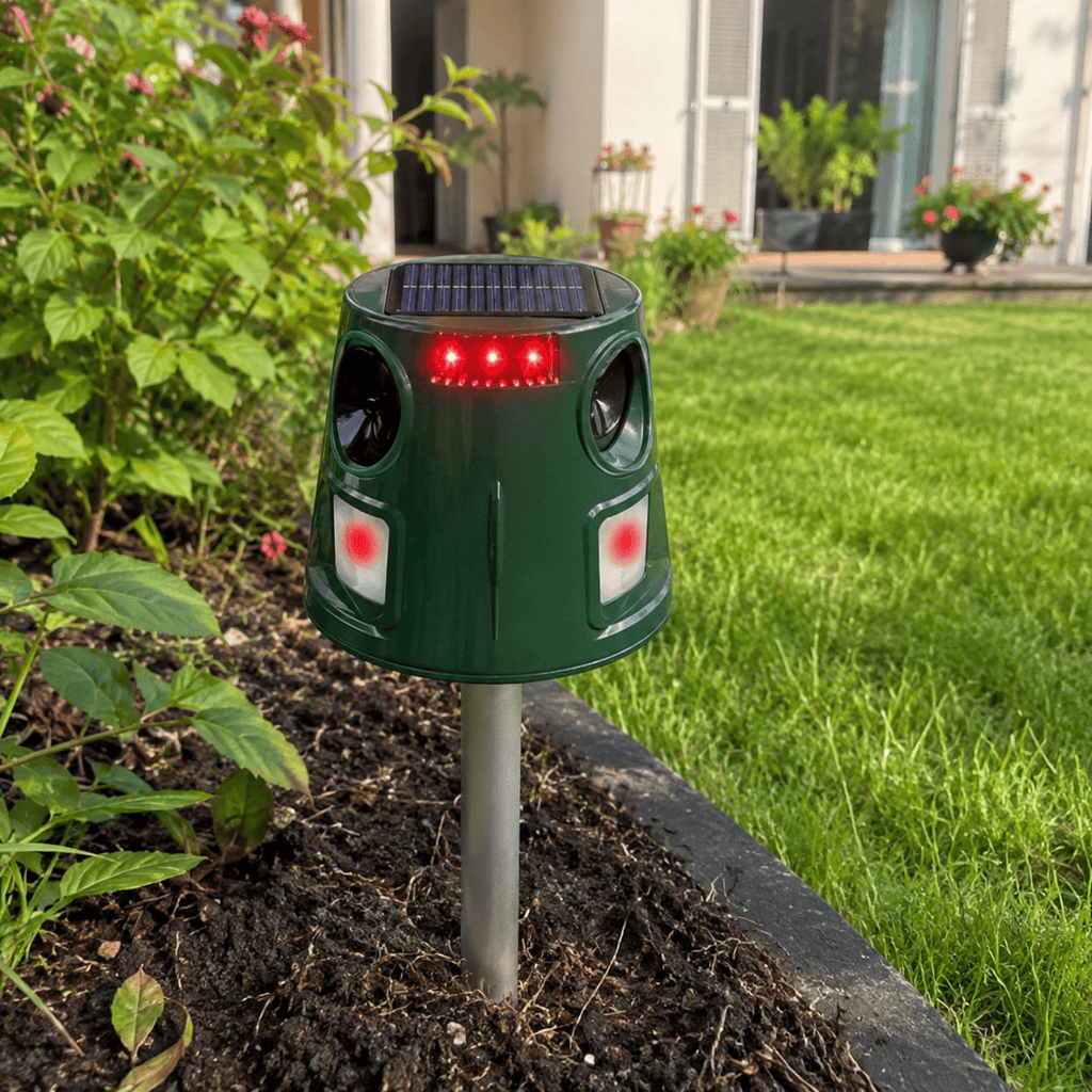 Hiking Camping 360 degree solar ultrasonic pest repellent for outdoor animals