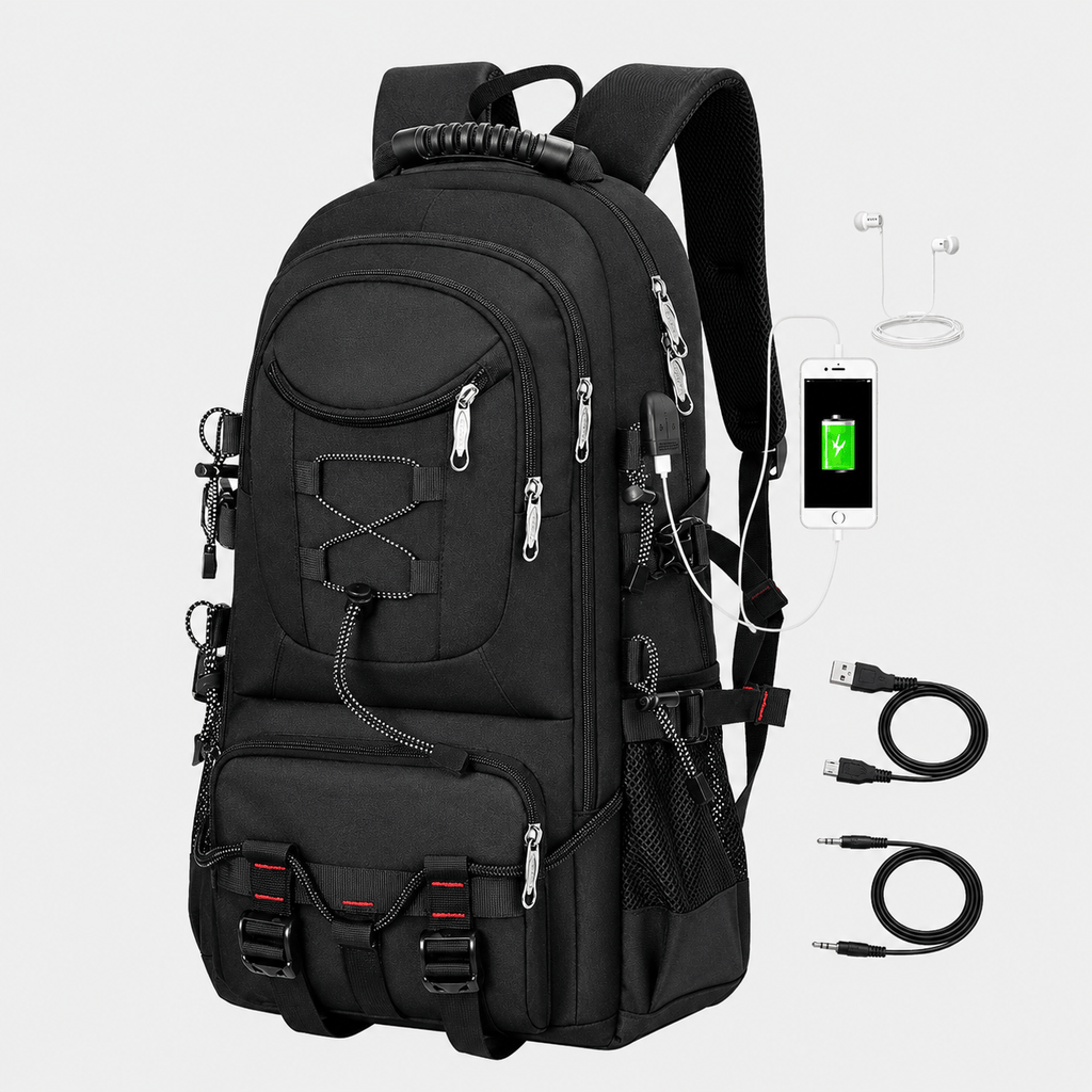 Hiking Camping 40L hiking backpack with USB charging port travel