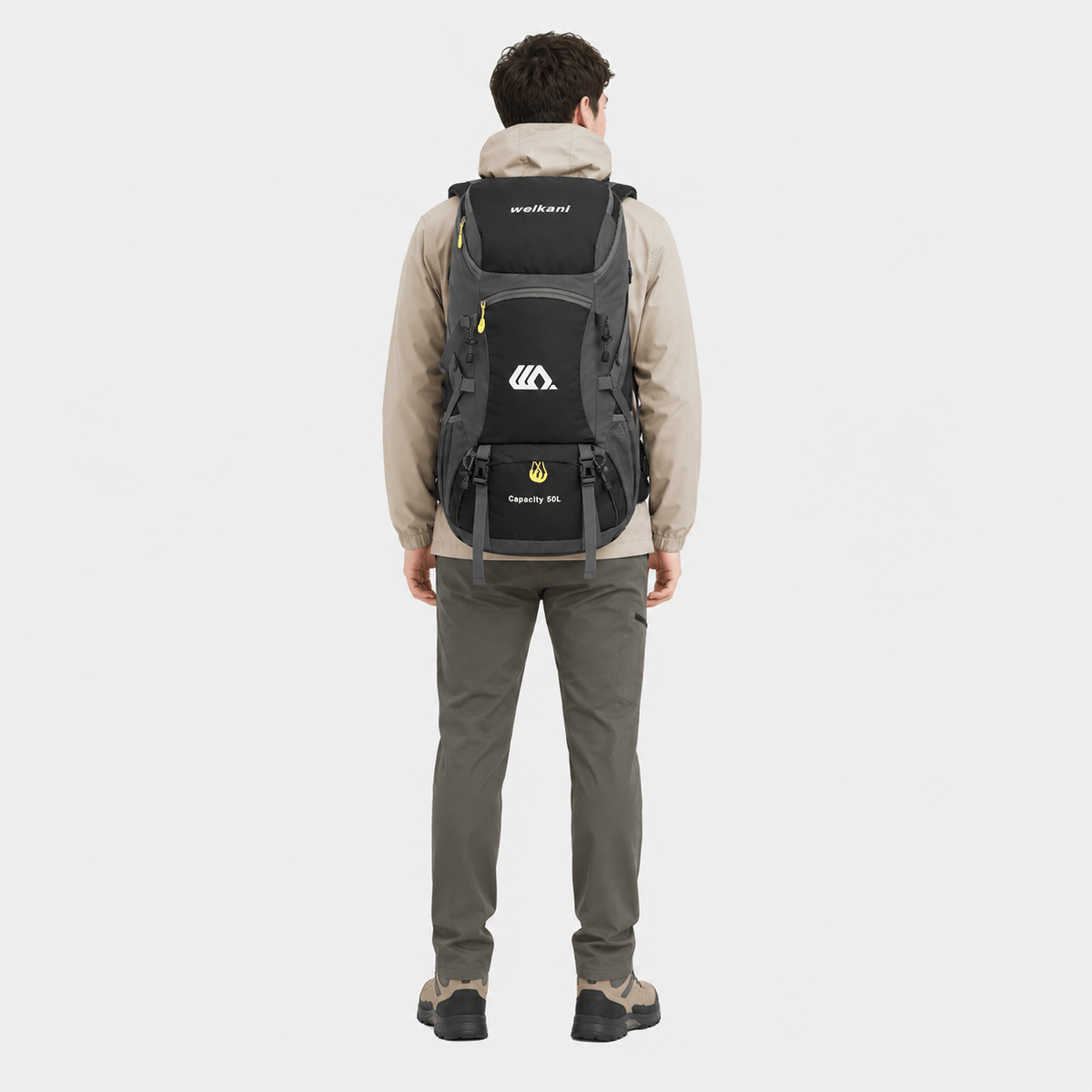 Hiking Camping 50L hiking backpack with shoe compartment trekking