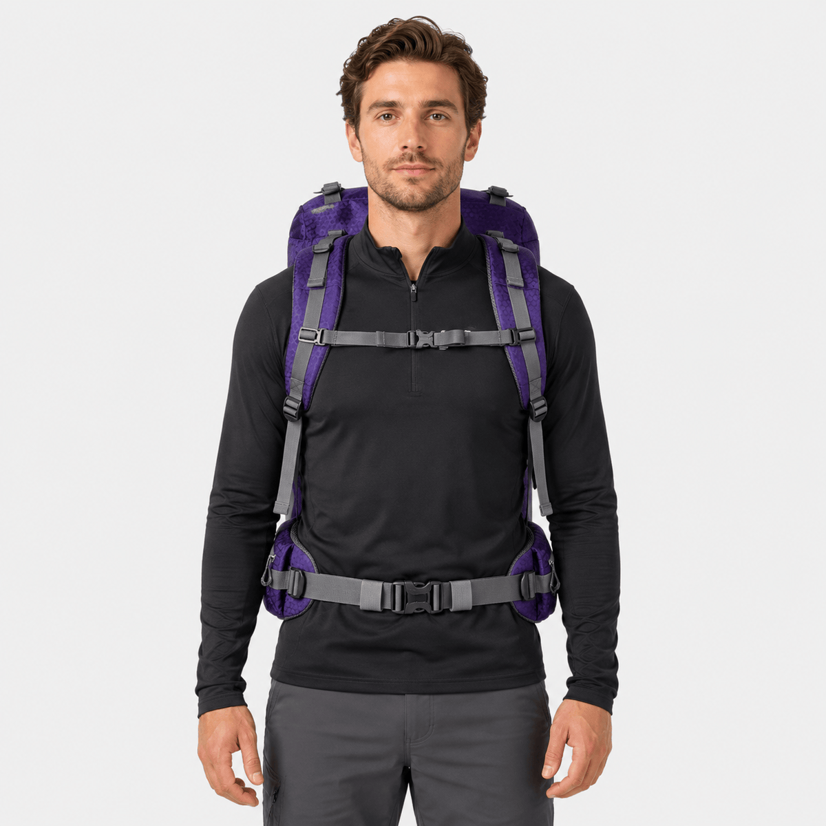 Hiking Camping 60L hiking backpack with rain cover trekking pack
