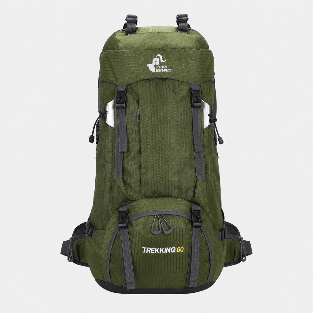 Hiking Camping 60L hiking backpack with rain cover trekking pack