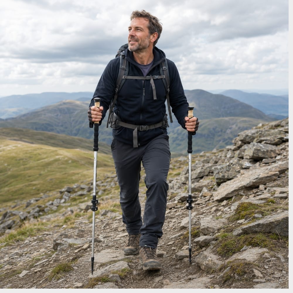 Hiking Camping adjustable telescopic hiking poles quick lock trekking sticks