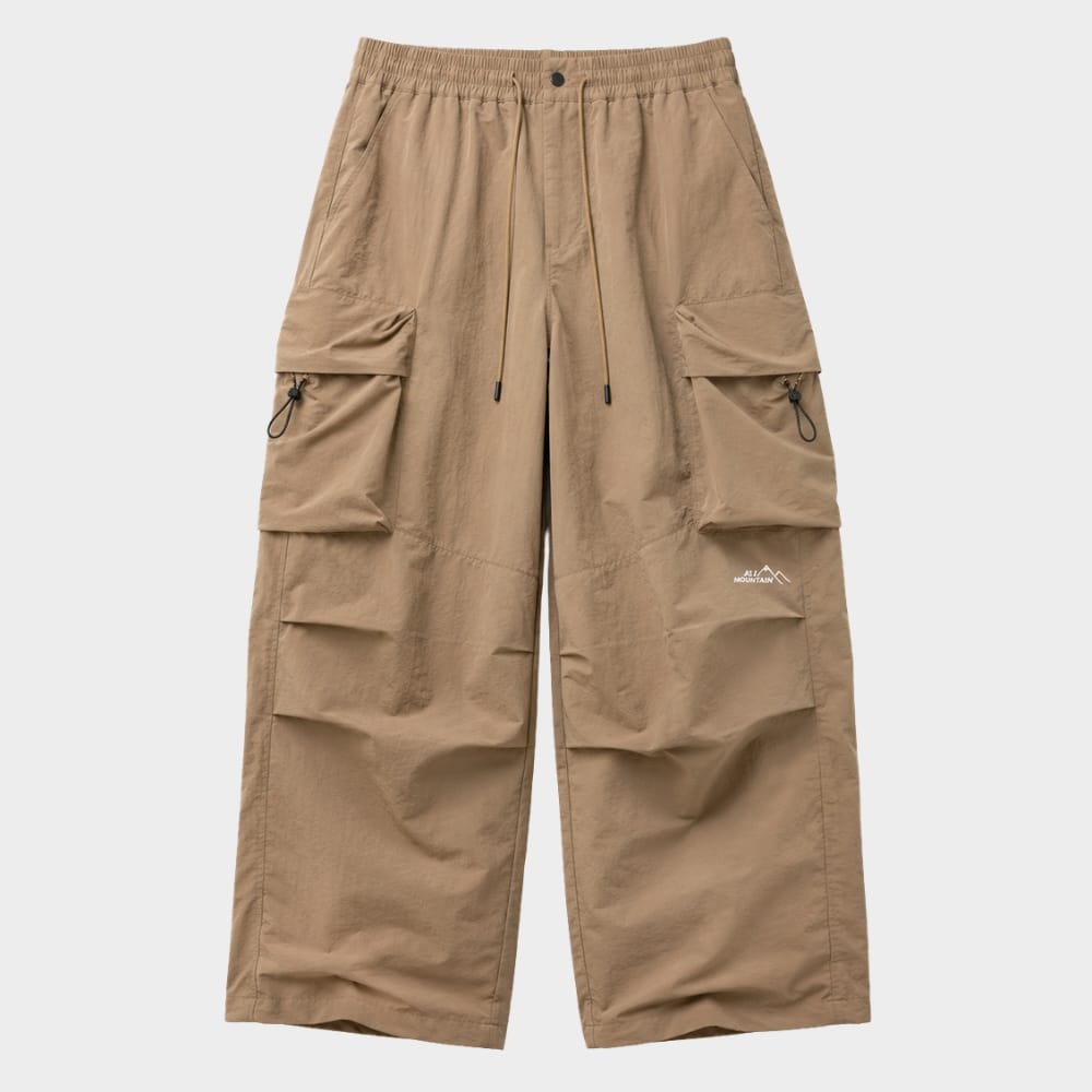 Hiking Camping baggy hiking cargo trousers waterproof wide leg outdoor pants