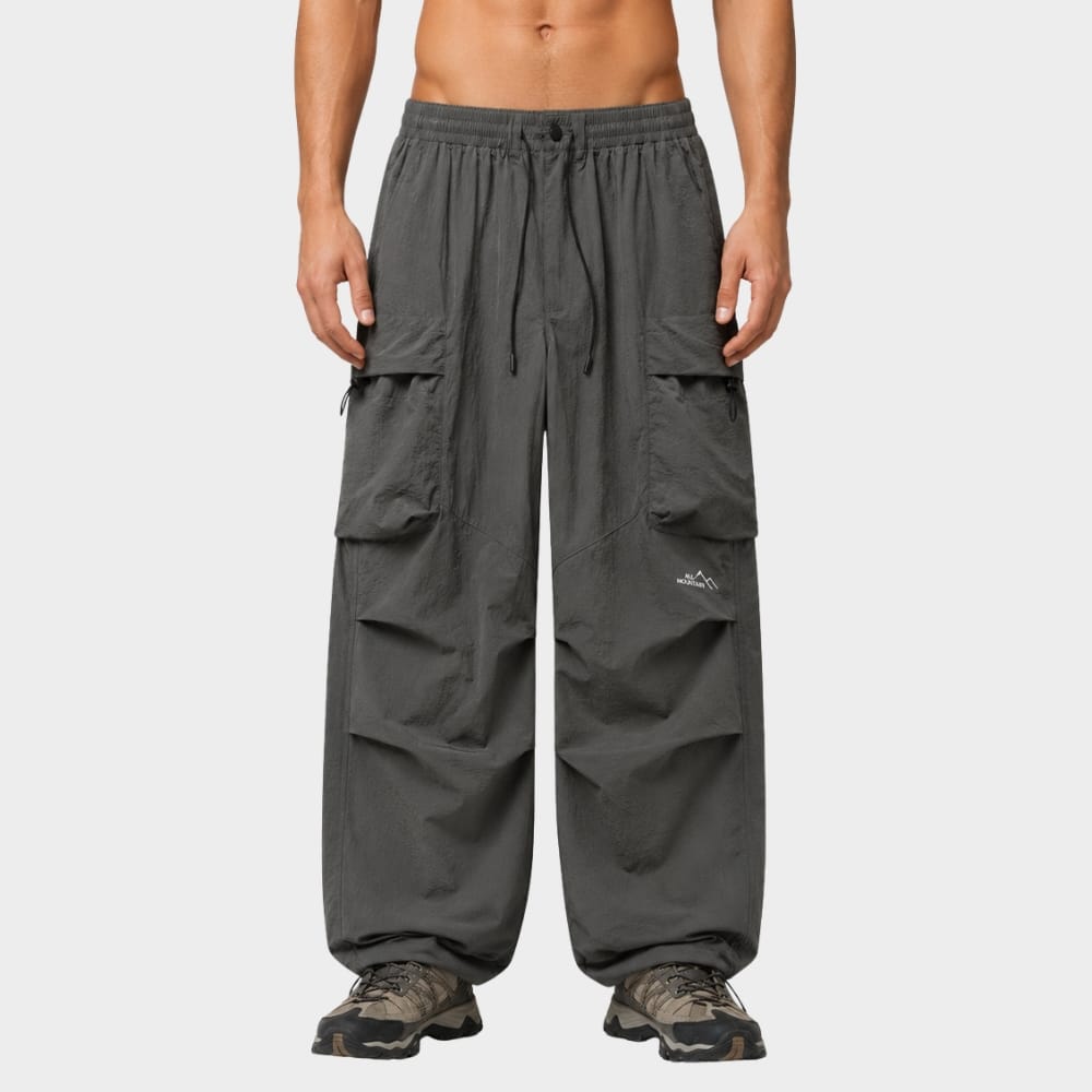 Hiking Camping baggy hiking cargo trousers waterproof wide leg outdoor pants