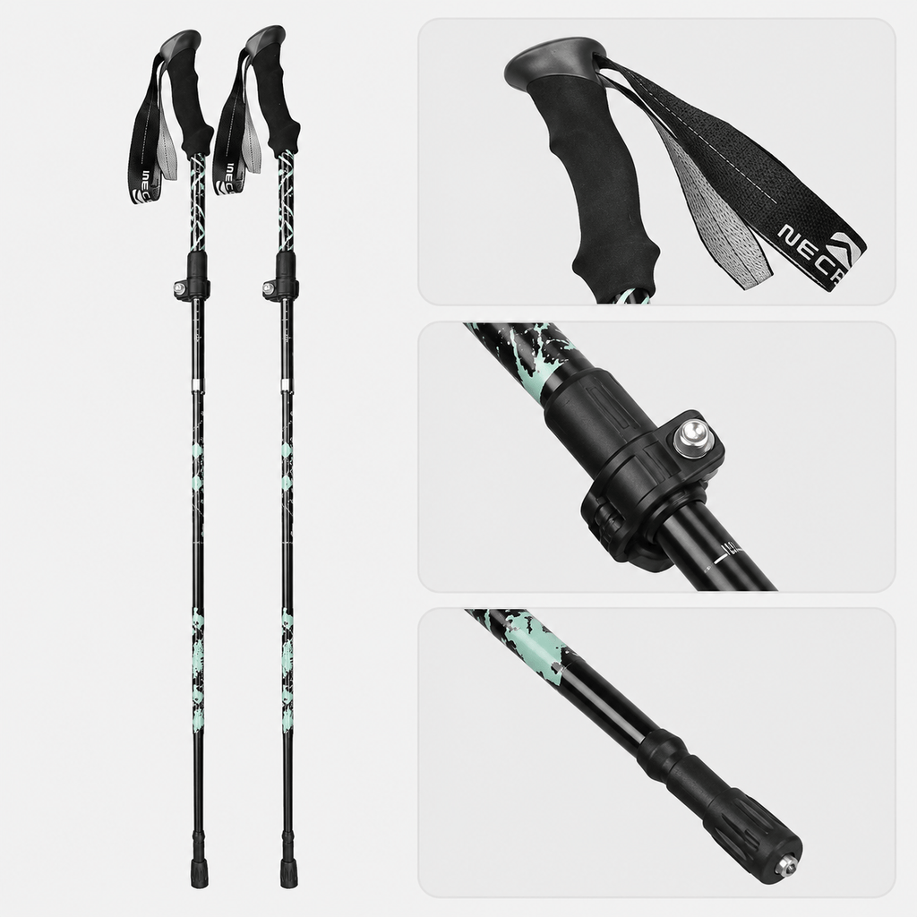 Hiking Camping compact folding hiking poles ultralight telescopic walking sticks