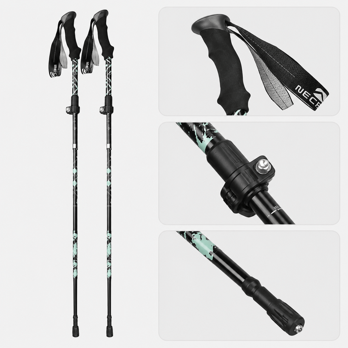 Hiking Camping compact folding hiking poles ultralight telescopic walking sticks