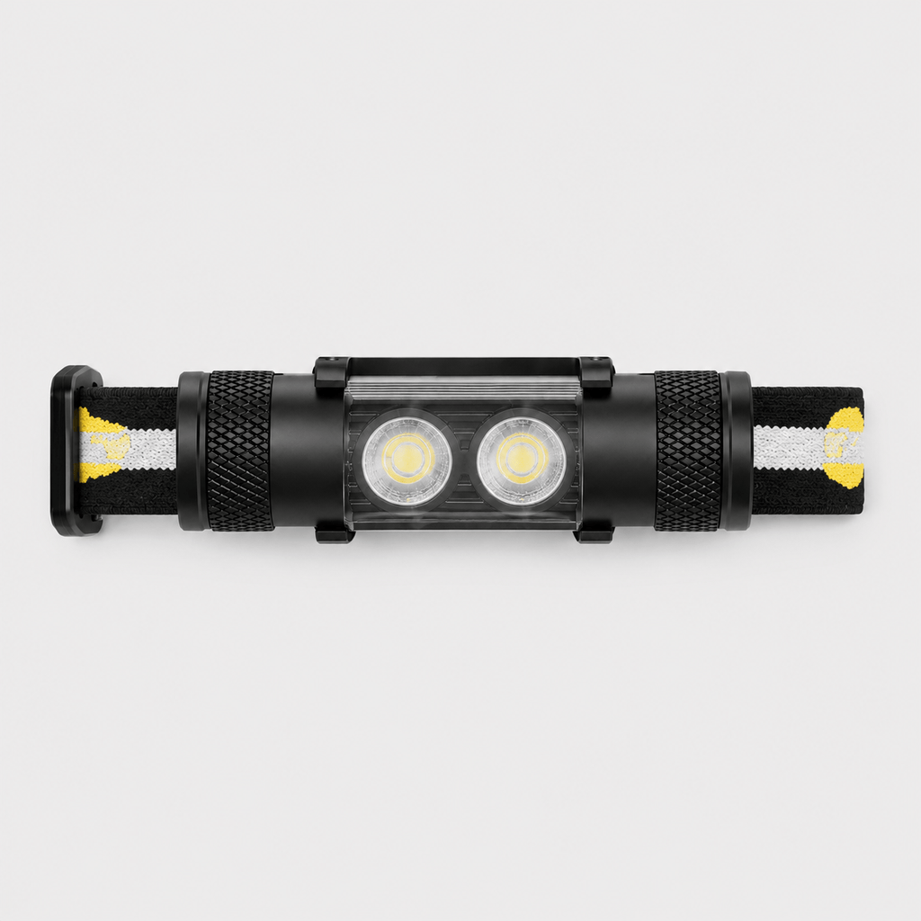 Hiking Camping dual LED rechargeable headlamp high lumen waterproof headlight