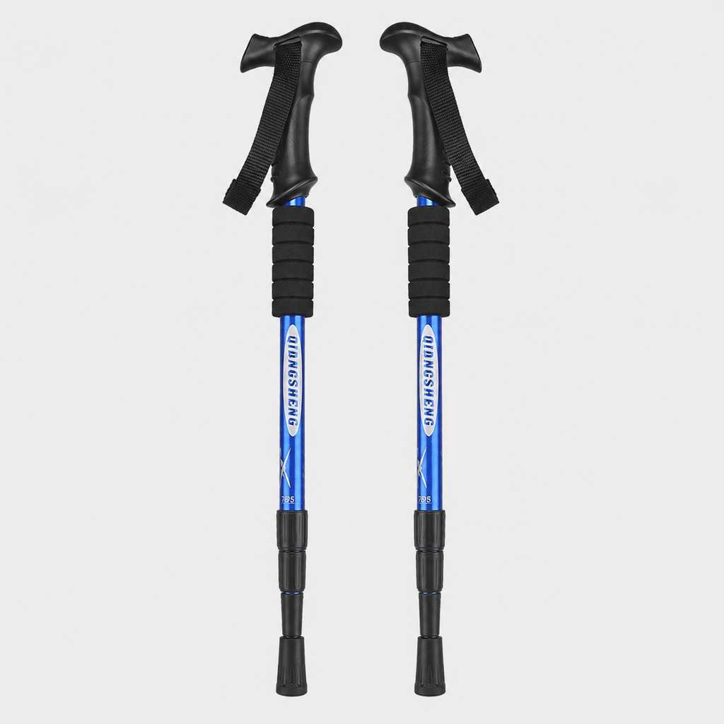 Hiking Camping foldable telescopic hiking pole with T handle adjustable