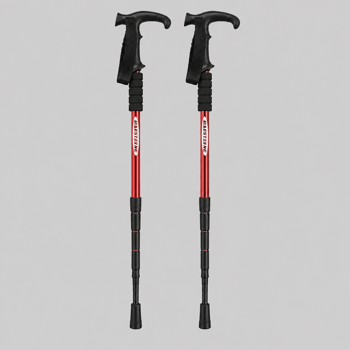Hiking Camping foldable telescopic hiking pole with T handle adjustable