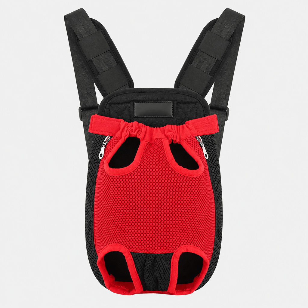 Hiking Camping front facing dog carrier backpack legs out breathable