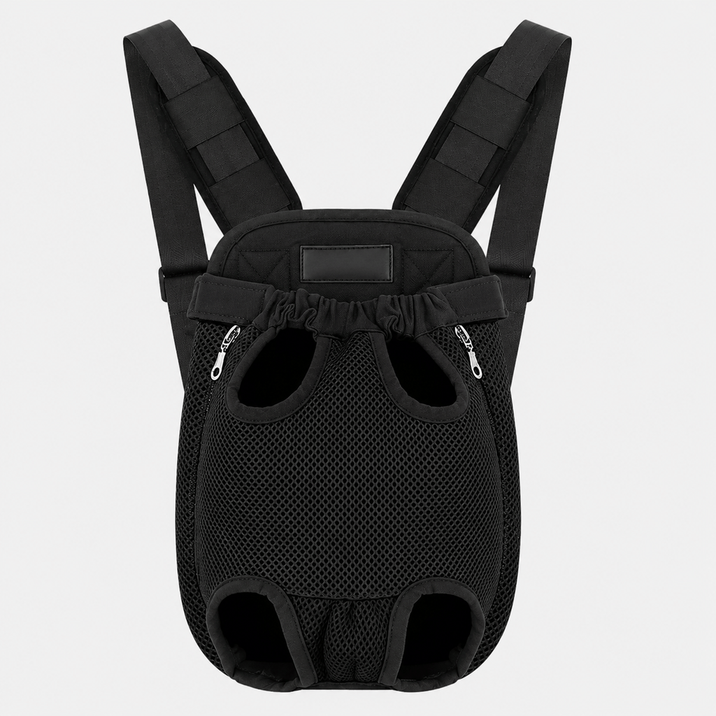 Hiking Camping front facing dog carrier backpack legs out breathable