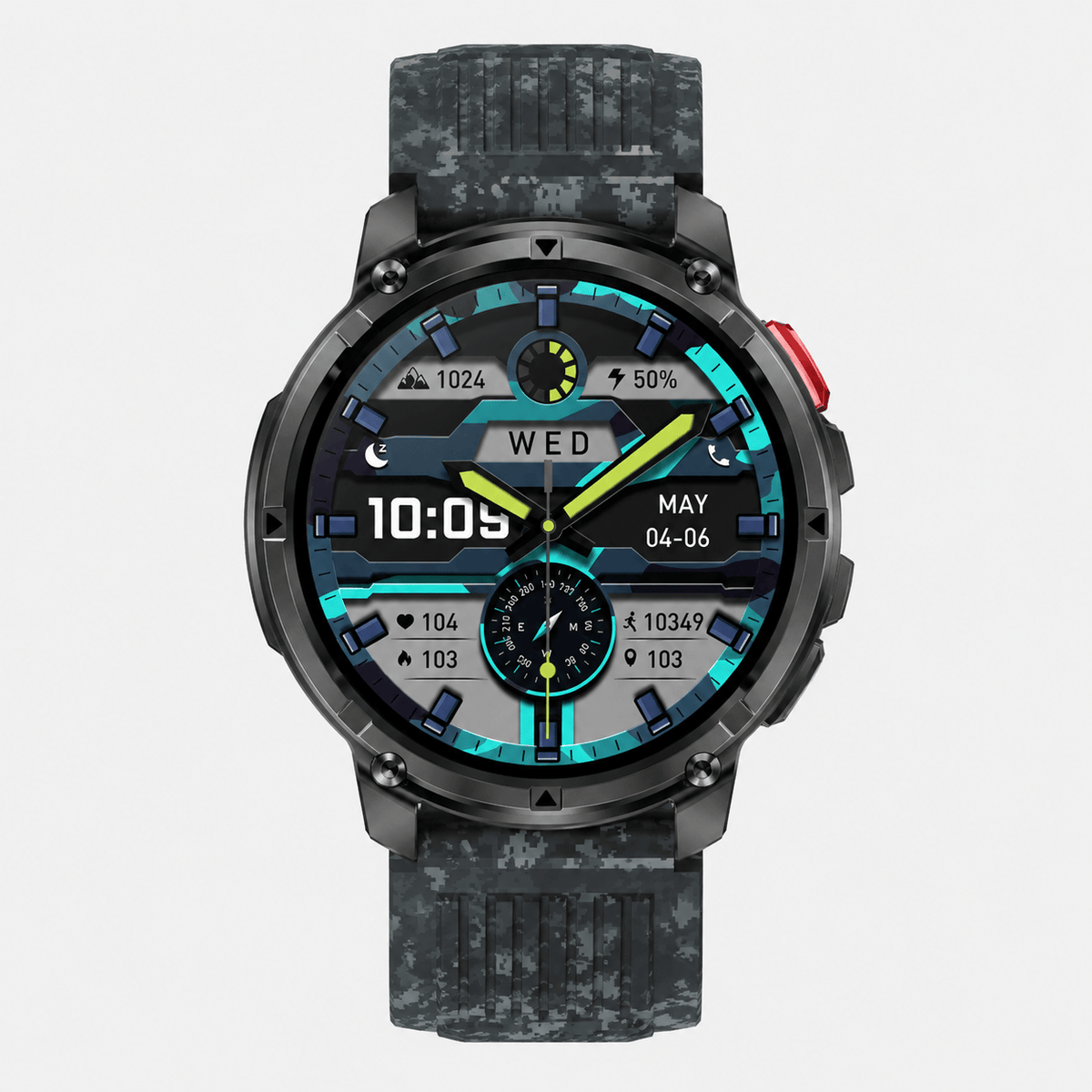Hiking Camping GPS outdoor smartwatch with compass long battery waterproof