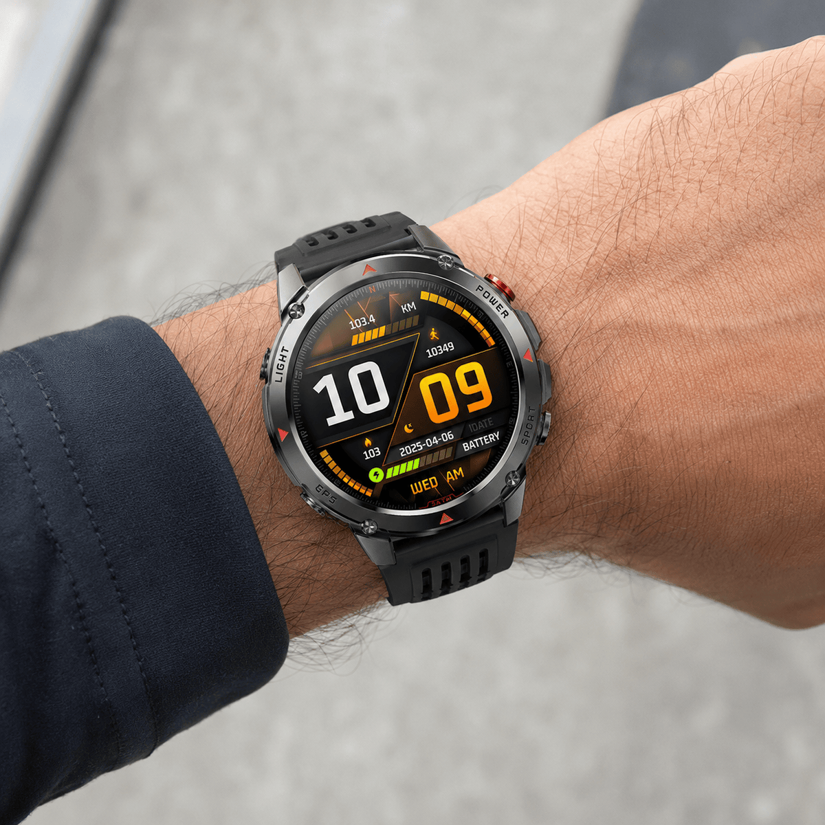 Hiking Camping GPS smartwatch with compass AMOLED waterproof sport watch