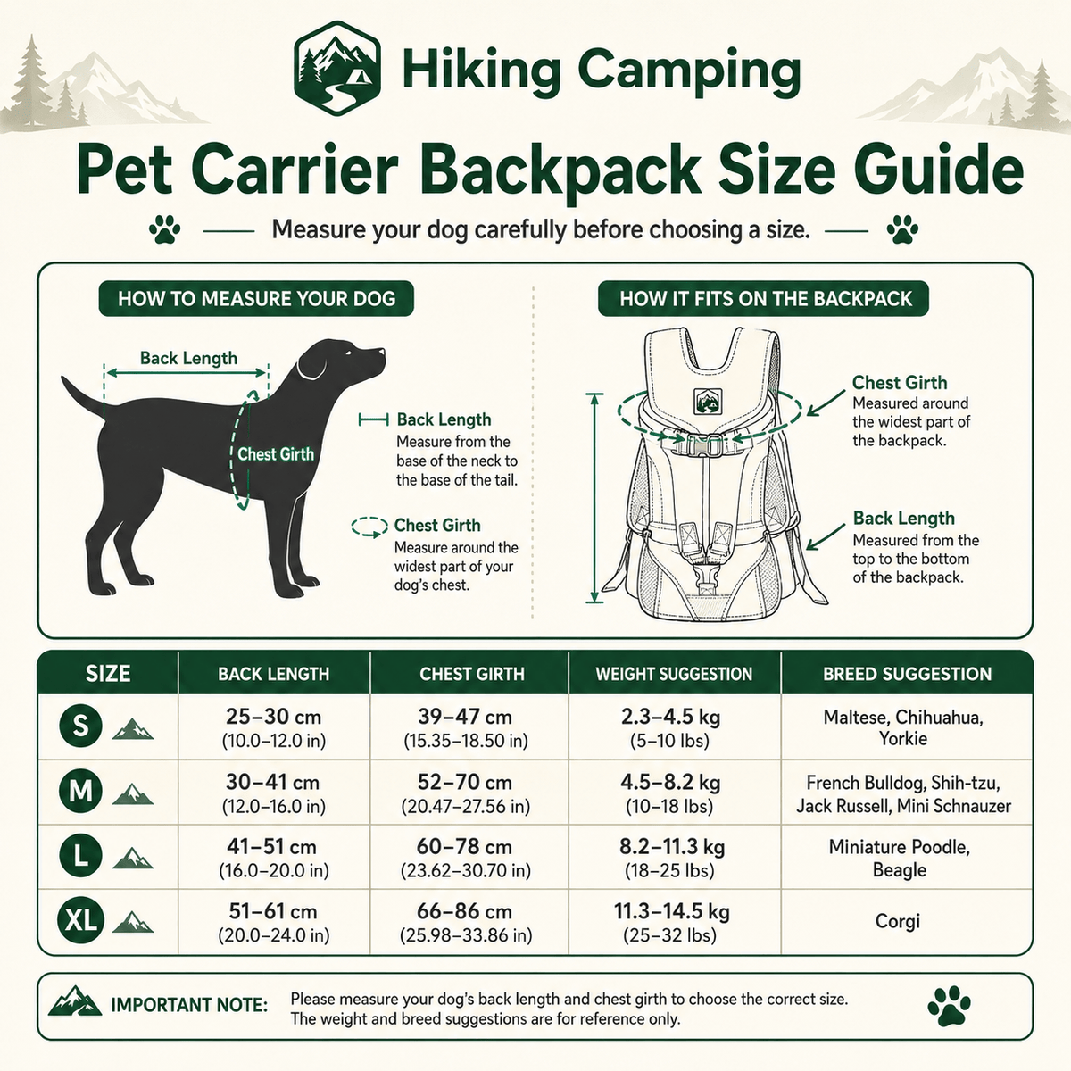 Hiking Camping hands free dog carrier backpack front chest adjustable