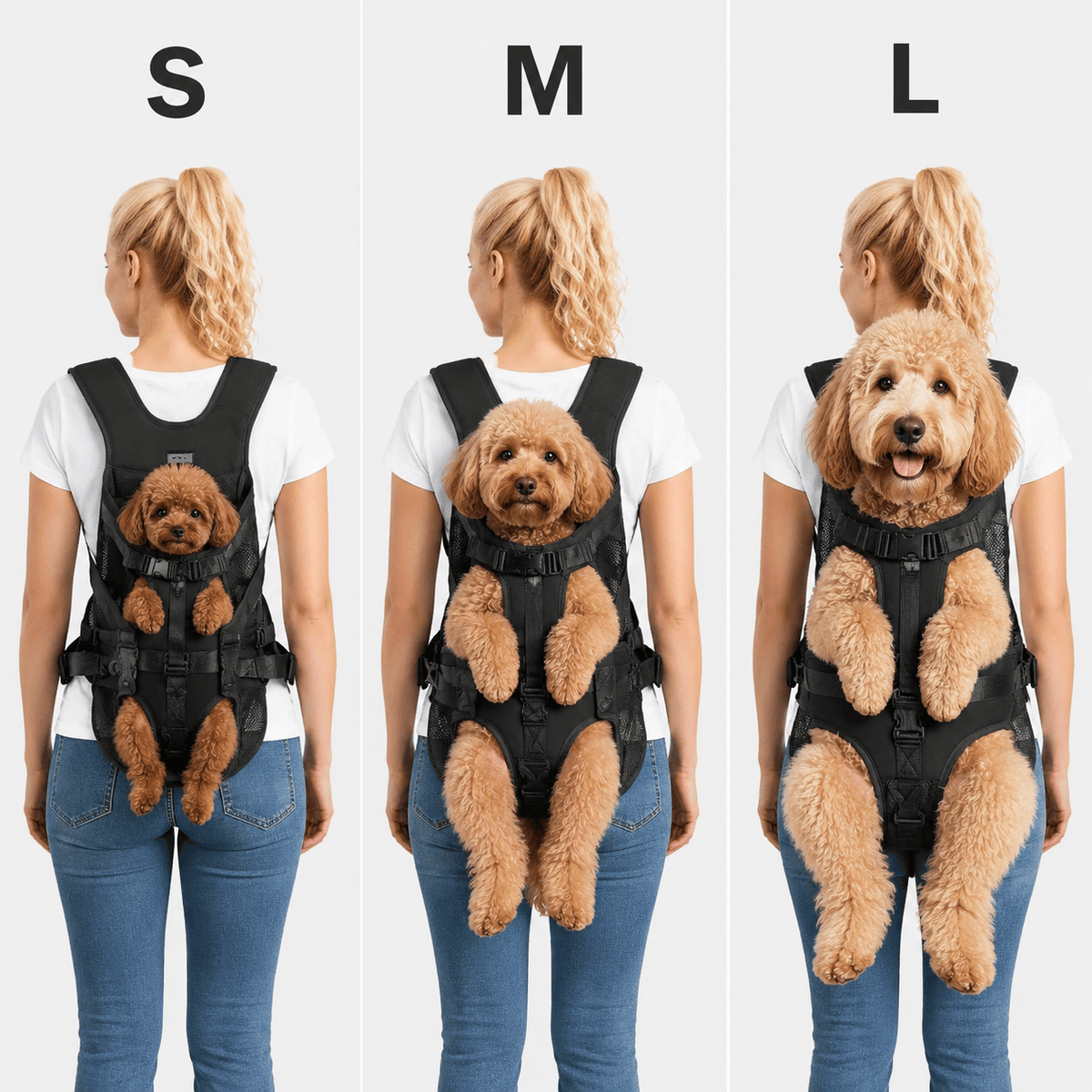 Hiking Camping hands free dog carrier backpack front chest adjustable
