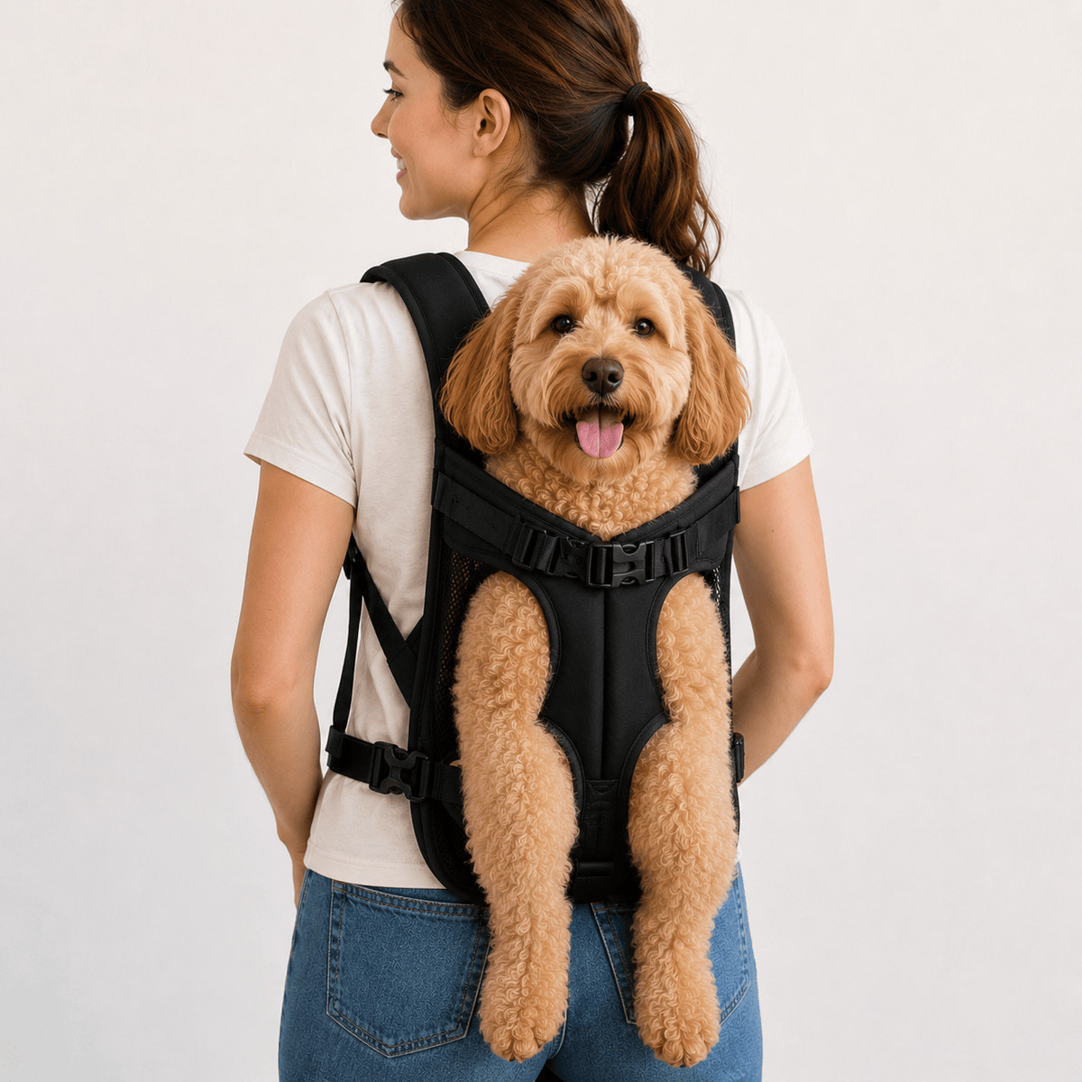 Hiking Camping hands free dog carrier backpack front chest adjustable