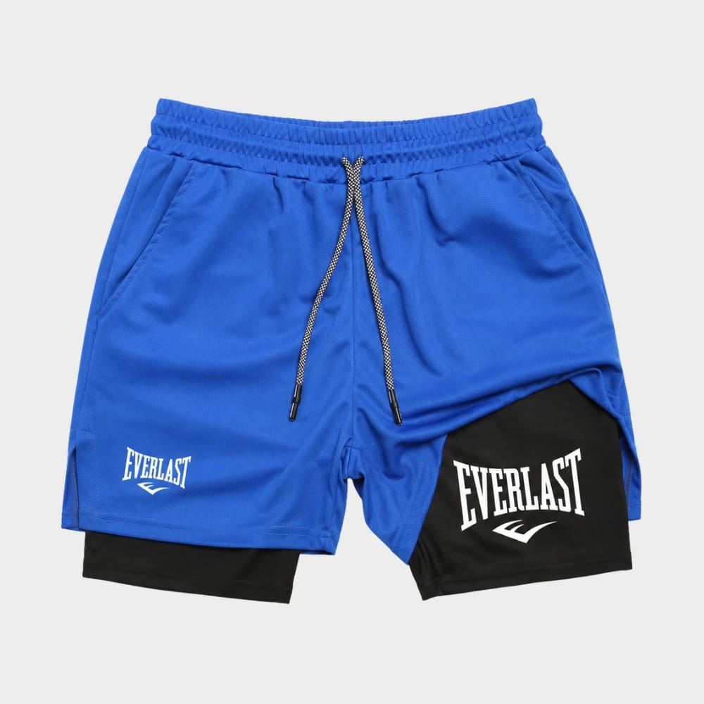 Hiking Camping mens 2 in 1 running shorts gym training double layer