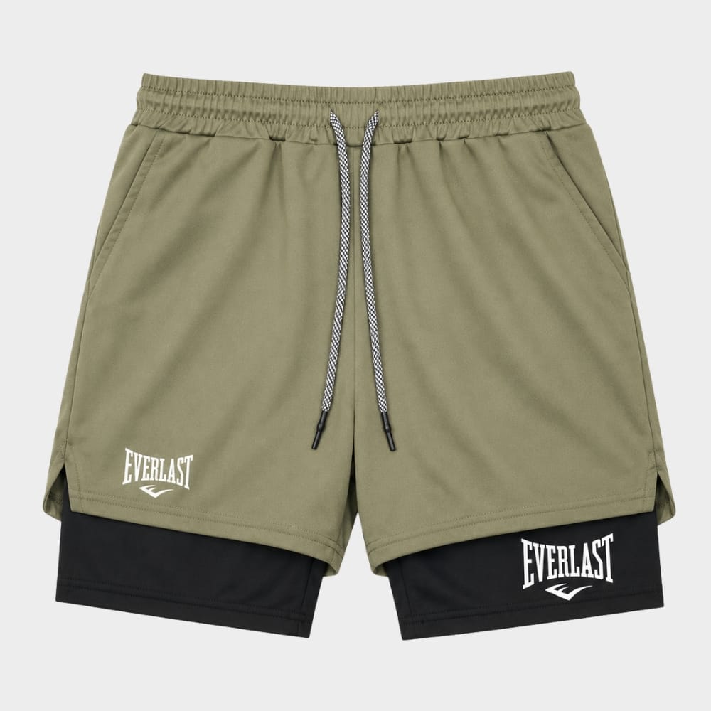 Hiking Camping mens 2 in 1 running shorts gym training double layer